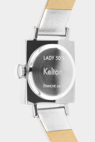 Montre en cuir Lady 50's - Argenté