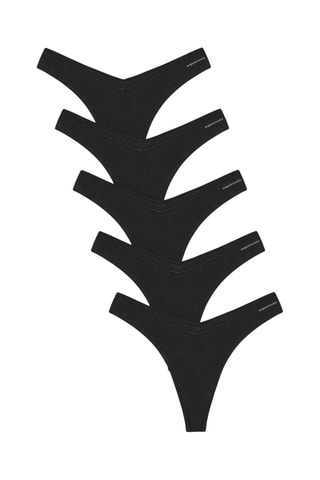 5 strings em algodão biológico - Preto