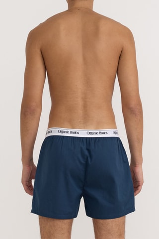2 boxers em algodão biológico - Azul-noite e cru