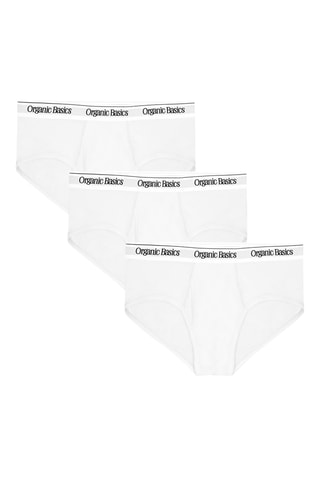 3 cuecas em algodão biológico - Branco e preto