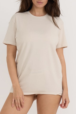 T-shirt em algodão biológico - Bege