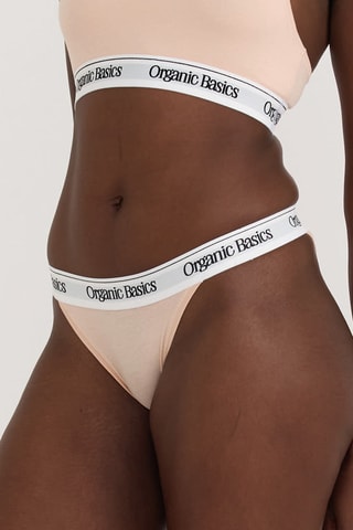 Tanga em algodão biológico - Rosa-claro