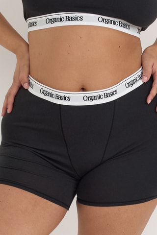 Calções ciclista em algodão biológico - Preto