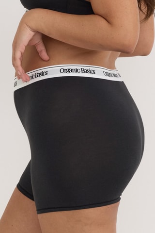 Calções ciclista em algodão biológico - Preto