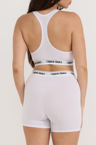 Calções ciclista em algodão biológico - Branco