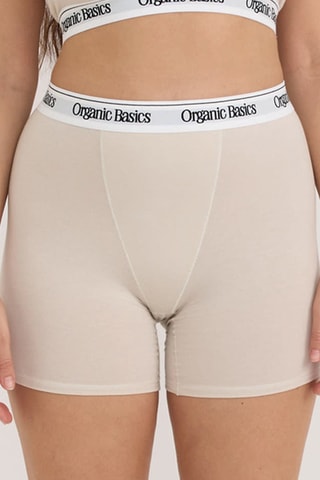 Calções ciclista em algodão biológico - Bege