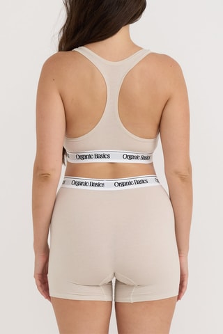 Calções ciclista em algodão biológico - Bege