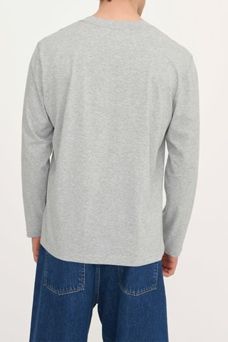 T-shirt em algodão biológico - Cinzento mesclado