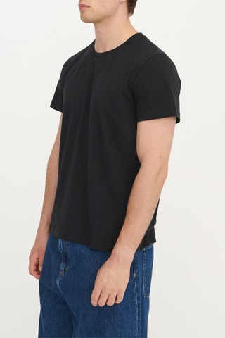 T-shirt regular em algodão biológico - Preto