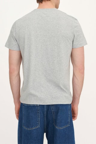 T-shirt regular em algodão biológico - Cinzento mesclado