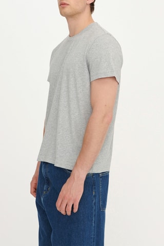 T-shirt regular em algodão biológico - Cinzento mesclado