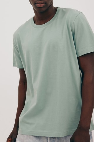 T-shirt regular em algodão biológico - Verde-claro