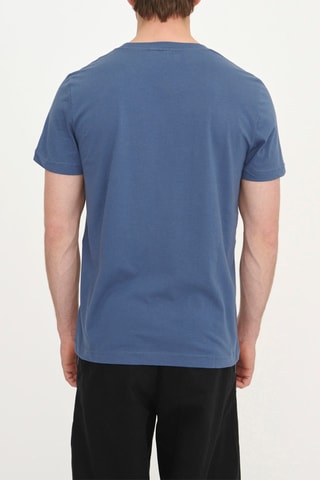 T-shirt regular em algodão biológico - Azul-cobalto