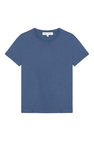 T-shirt regular em algodão biológico - Azul-cobalto