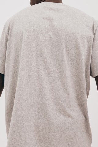 T-shirt em algodão biológico - Cinzento mesclado