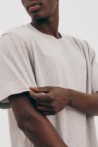 T-shirt em algodão biológico - Cinzento mesclado