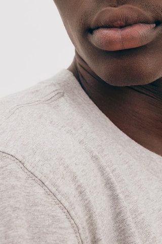 T-shirt em algodão biológico - Cinzento mesclado