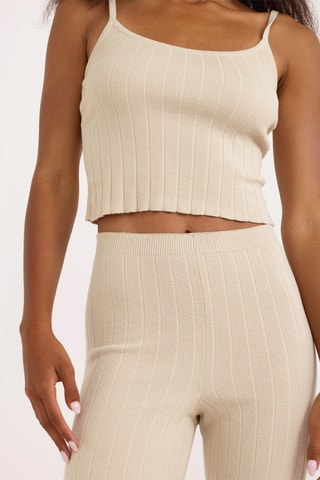 Crop top em algodão biológico - Bege