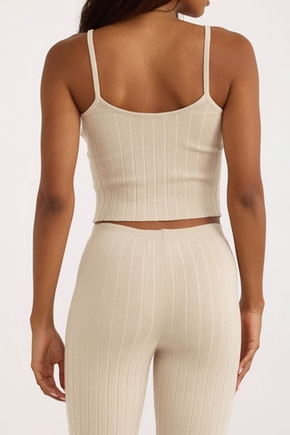 Crop top em algodão biológico - Bege