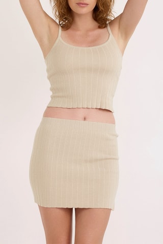 Crop top em algodão biológico - Bege