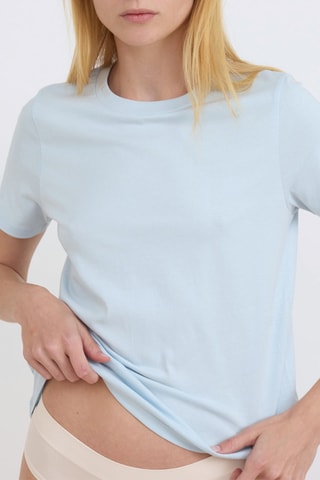 T-shirt em algodão biológico - Azul-celeste