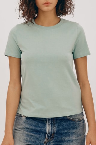 T-shirt em algodão biológico - Verde-água