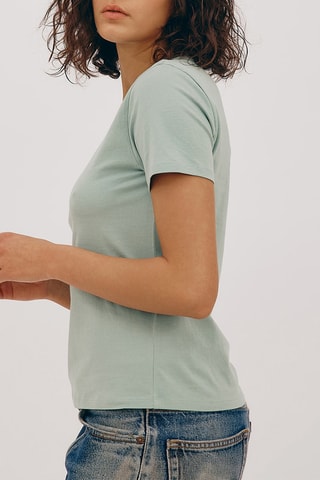 T-shirt em algodão biológico - Verde-água