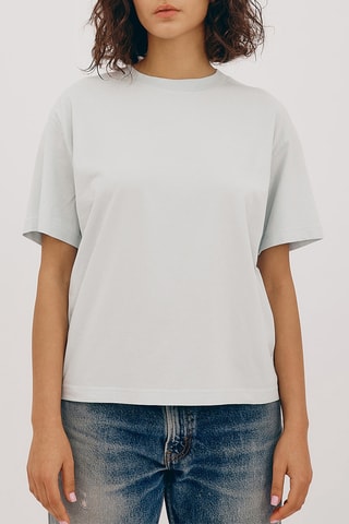 T-shirt em algodão biológico - Azul-celeste