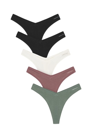 5 strings em algodão biológico - Preto e branco