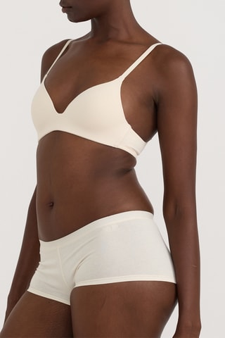 5 shorties em algodão biológico - Preto, bege e cru