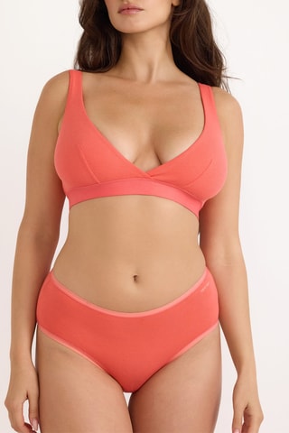 Cueca em algodão biológico - Coral