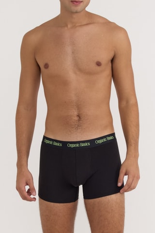 3 boxers em algodão biológico - Preto