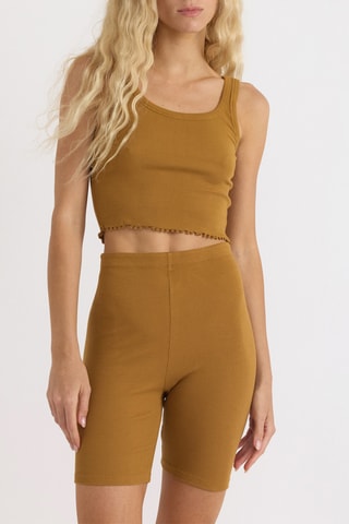 Panties em algodão biológico cintura subida - Mostarda