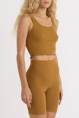 Panties em algodão biológico cintura subida - Mostarda