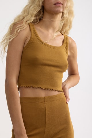 Panties em algodão biológico cintura subida - Mostarda