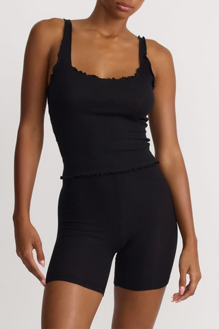 Crop top em algodão biológico - Preto