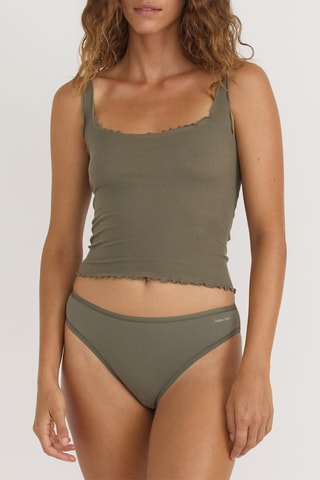 Crop top em algodão biológico - Caqui