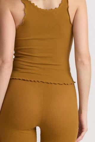 Crop top em algodão biológico - Mostarda