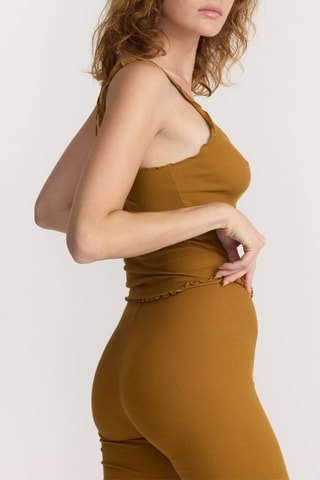 Crop top em algodão biológico - Mostarda