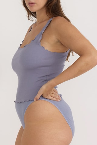 Crop top em algodão biológico - Violeta