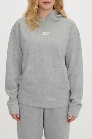 Sweat em algodão biológico - Cinzento-claro mesclado