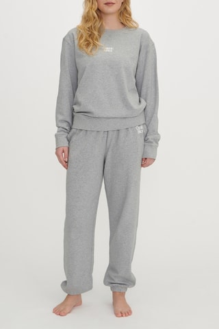 Sweat em algodão biológico - Cinzento-claro mesclado