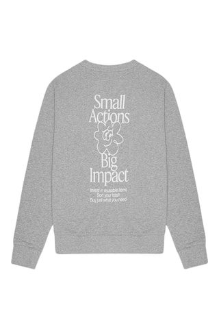 Sweat em algodão biológico - Cinzento-claro mesclado