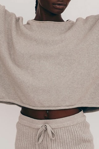 Camisola em algodão biológico - Cinzento-claro mesclado