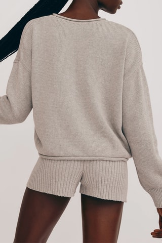 Camisola em algodão biológico - Cinzento-claro mesclado