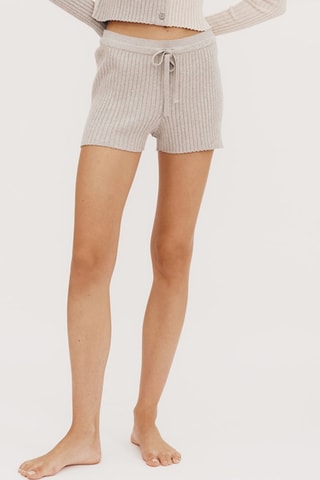 Calções em algodão biológico - Cinzento-claro mesclado