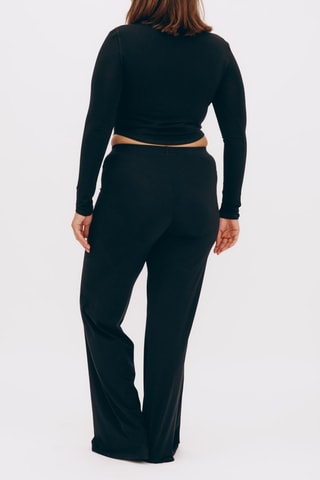 Crop top em algodão biológico - Preto