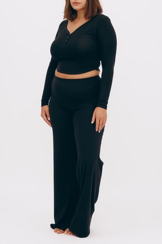 Crop top em algodão biológico - Preto