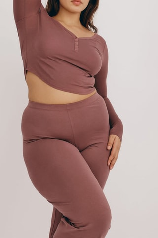 Crop top em algodão biológico - Rosa-velho