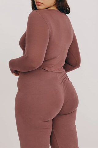 Crop top em algodão biológico - Rosa-velho